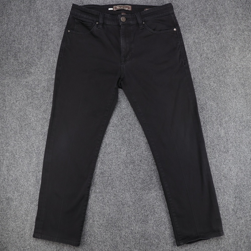 34 Heritage Courage Mid-Rise Straight Leg Black Pants Mens 32x32 (Fits 32x27)